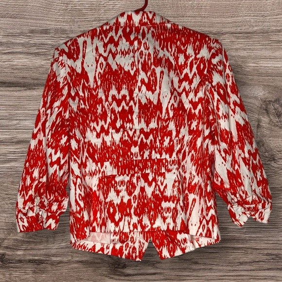 Bold and Beautiful: Red and White Blazer by New York Clothing Co. - Picture 2 of 5